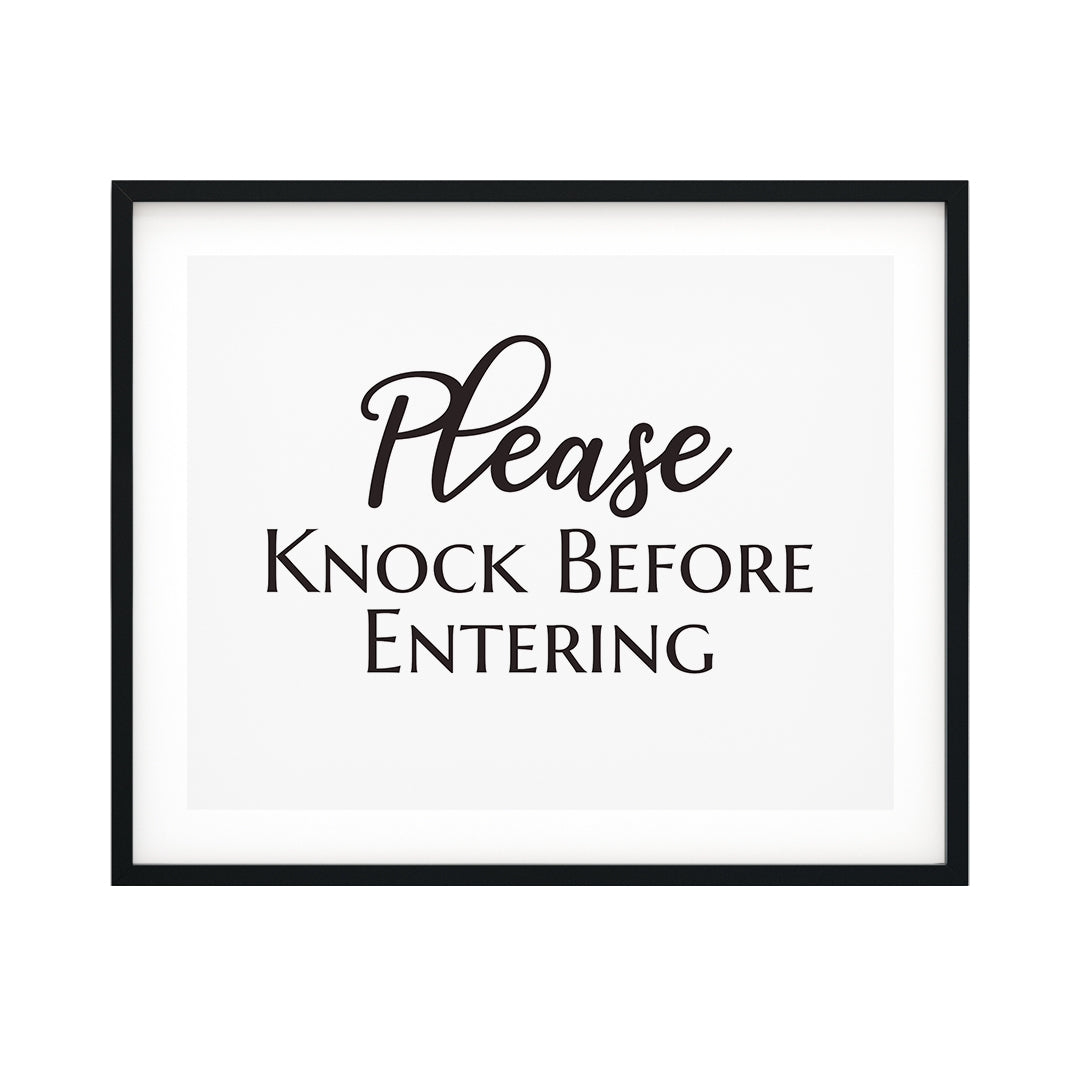 Please Knock Before Entering UNFRAMED Print Business & Events Decor Wall Art