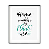 Home Is Where My Plants Are UNFRAMED Print Home & Family Decor Wall Art