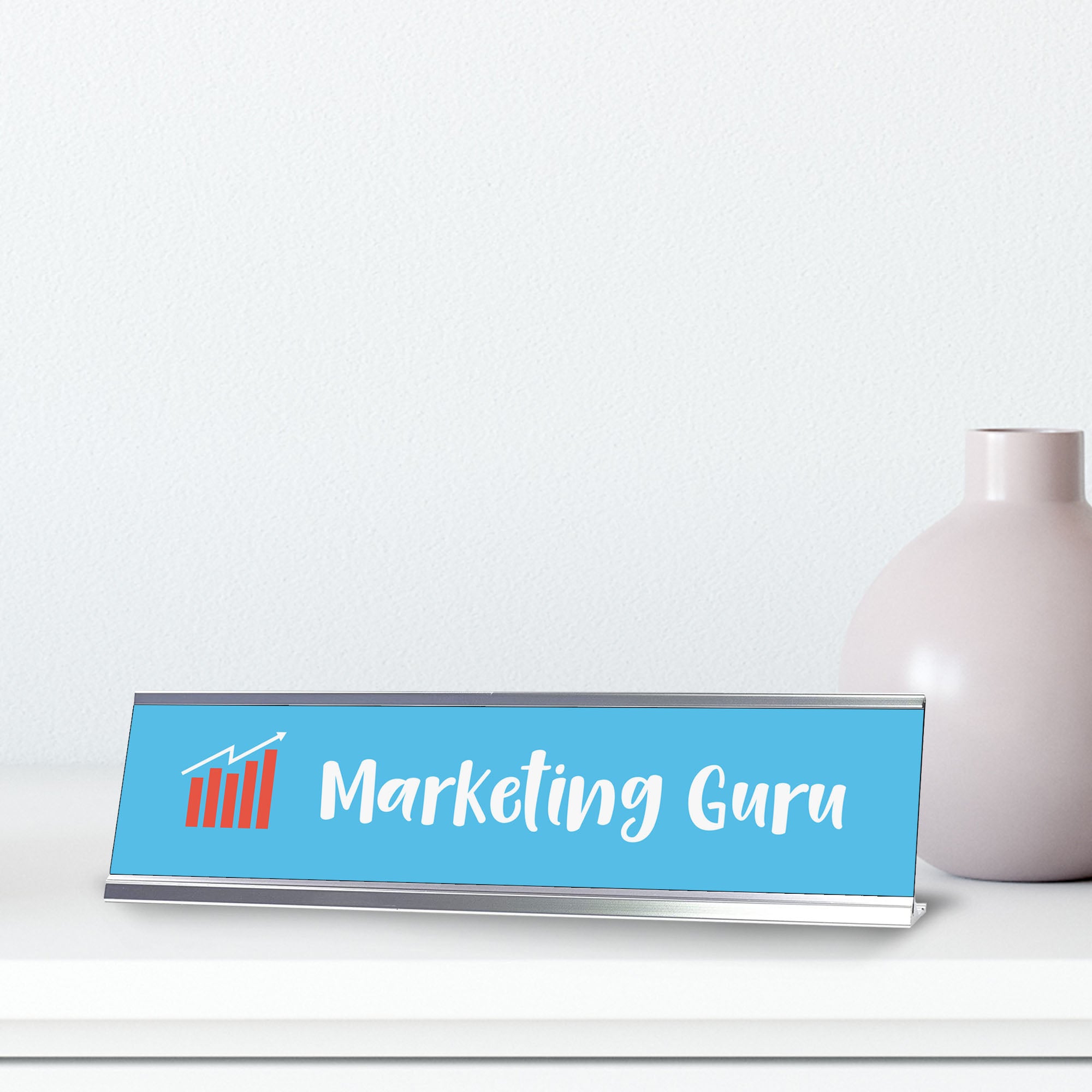 Marketing Guru, Silver Frame, Desk Sign (2x8¨)