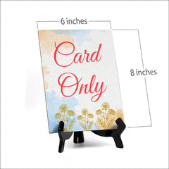 Signs ByLita Card only, Blue Watercolor Table Sign (6 x 8")