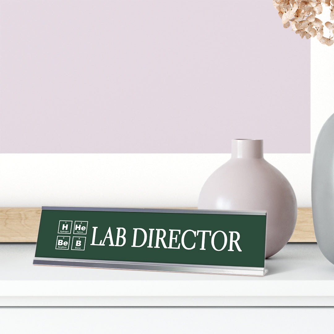Lab Director, Green Novelty, Desk Sign (2x8)