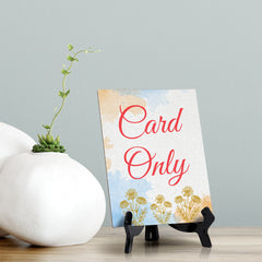 Signs ByLita Card only, Blue Watercolor Table Sign (6 x 8")