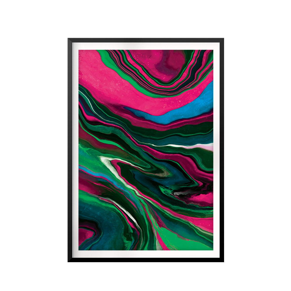 Neon Marble UNFRAMED Print Abstract Wall Art