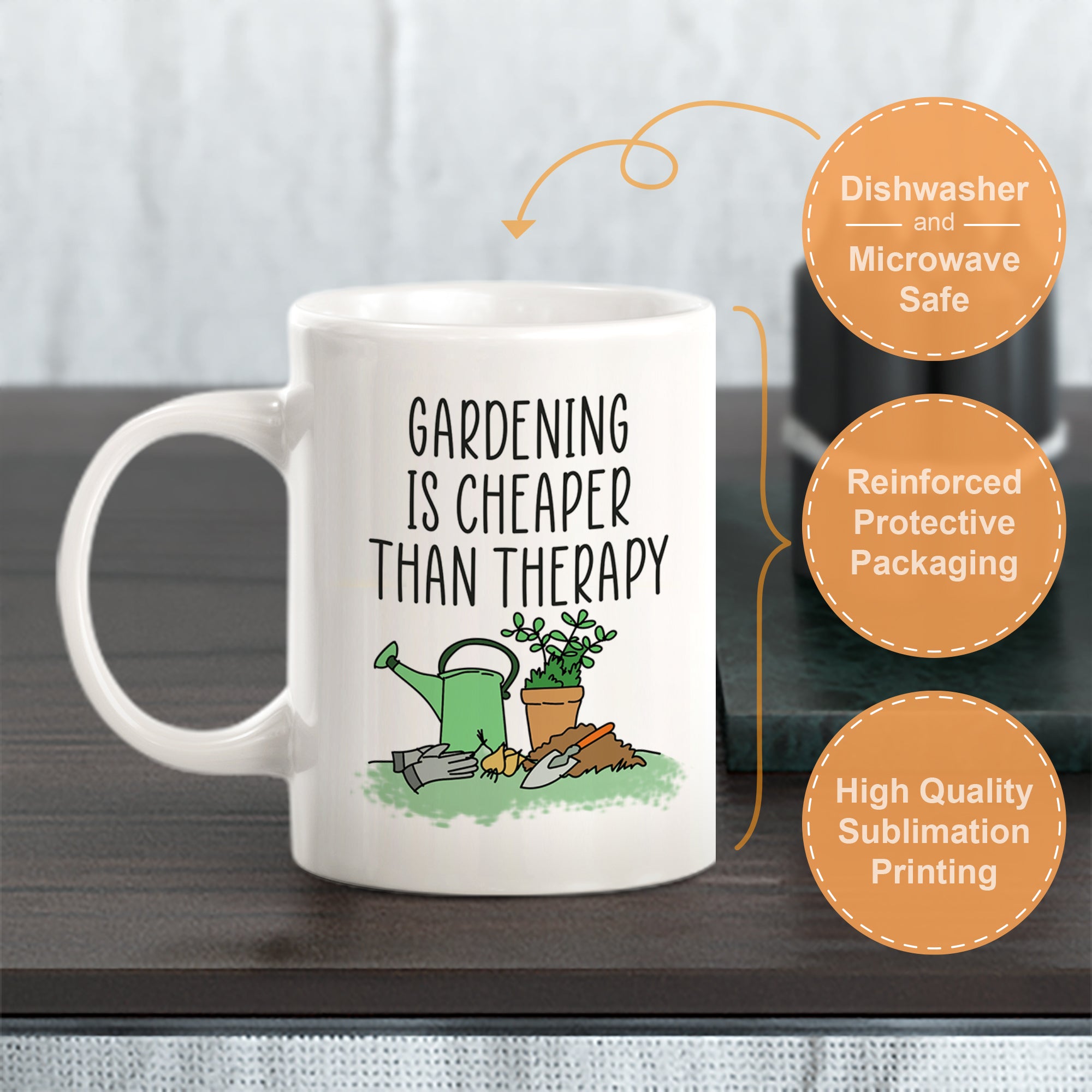 Gardening is Cheaper than Therapy Coffee Mug