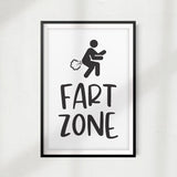 Fart Zone UNFRAMED Print Bathroom Home Décor, Pet Lover Gift, Quote Wall Art