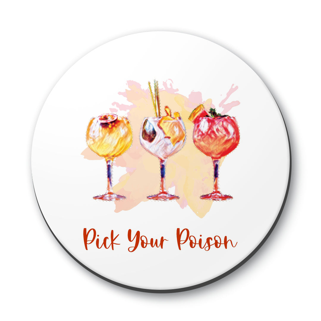 Pick Your Poison Tall Cocktails Designs ByLITA Funny Coasters