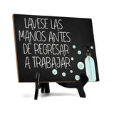 Signs ByLITA Lavese Las Manos Antes De Regresar A Trabajar, Hygiene Sign, 6" x 8"