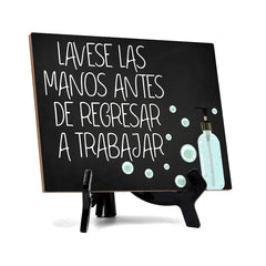 Signs ByLITA Lavese Las Manos Antes De Regresar A Trabajar, Hygiene Sign, 6" x 8"