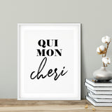 Oui Mon Cheri UNFRAMED Print Cute Typography Wall Art