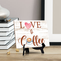 Signs ByLita Love & Coffee, Table Sign With Acrylic Stand (8 x 6')