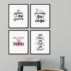 Family & Home Bundle Wall Art UNFRAMED Print (4 Pack)