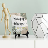 Would Poop Here Again Table Sign with Green Leaves Design (6 x 8")