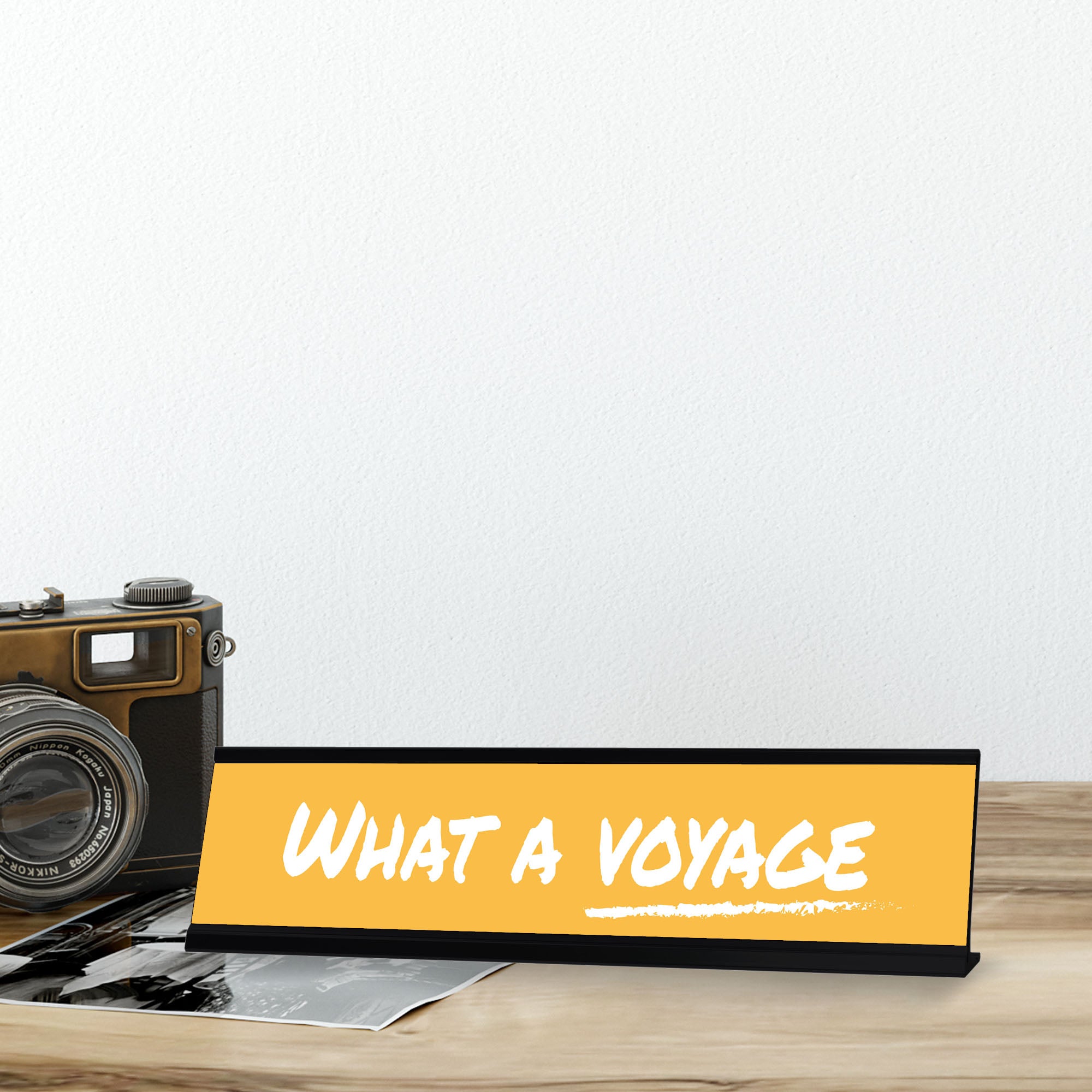 What A Voyage, Black Frame, Desk Sign (2x8")