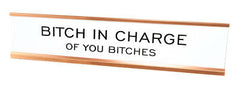 Bitch In Charge of You Bitches Desk Sign