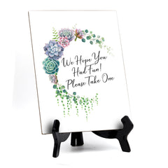 We Hope You Had Fun Table Sign, Floral Crescent Design (6 x 8")