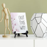 Exit This Way Table Sign with Easel, Floral Vine Design (6 x 8")
