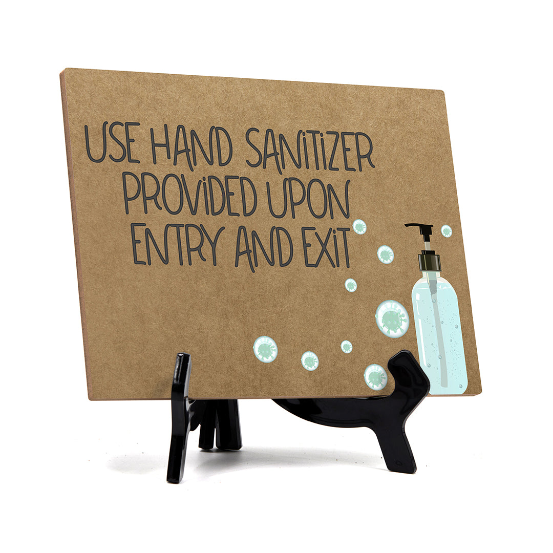 Signs ByLITA Use Hand Sanitizer Provided Upon Entry & Exit, Hygiene Sign, 6" x 8"