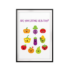Healthy Eating & Nutrition UNFRAMED Print Emoji Wall Art