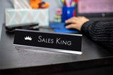 Sales King Desk Sign, novelty nameplate (2 x 8")