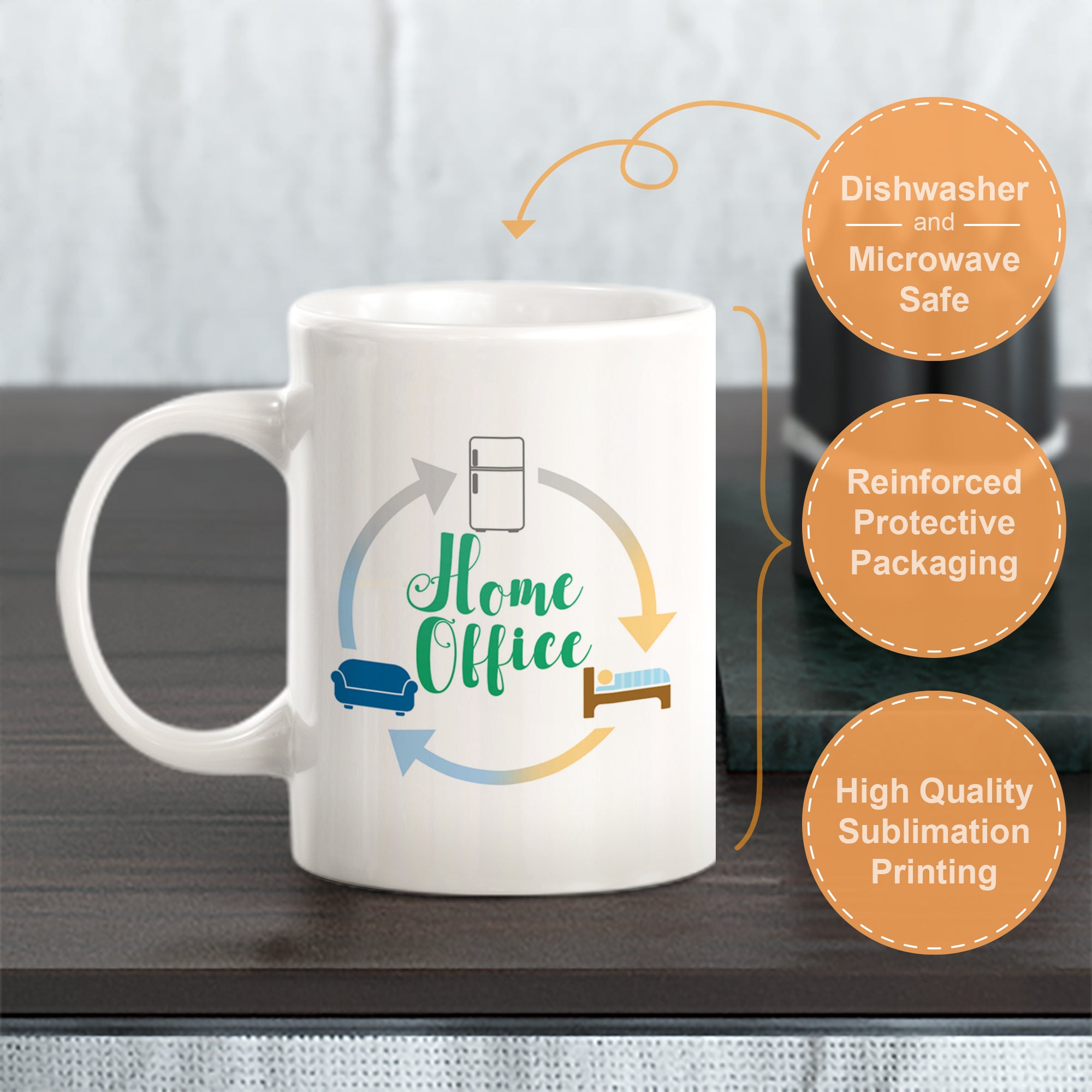 Home Office: Bed, Fridge Sofa, Novelty Coffee Mug Drinkware Gift