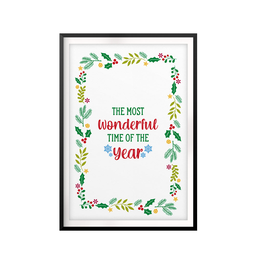 The Most Wonderful Time Of The Year UNFRAMED Print Christmas Decor Wall Art