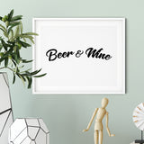 Beer And Wine UNFRAMED Print Food & Drink Decor Wall Art