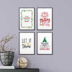 Christmas Bundle Wall Art UNFRAMED Print (4 Pack)
