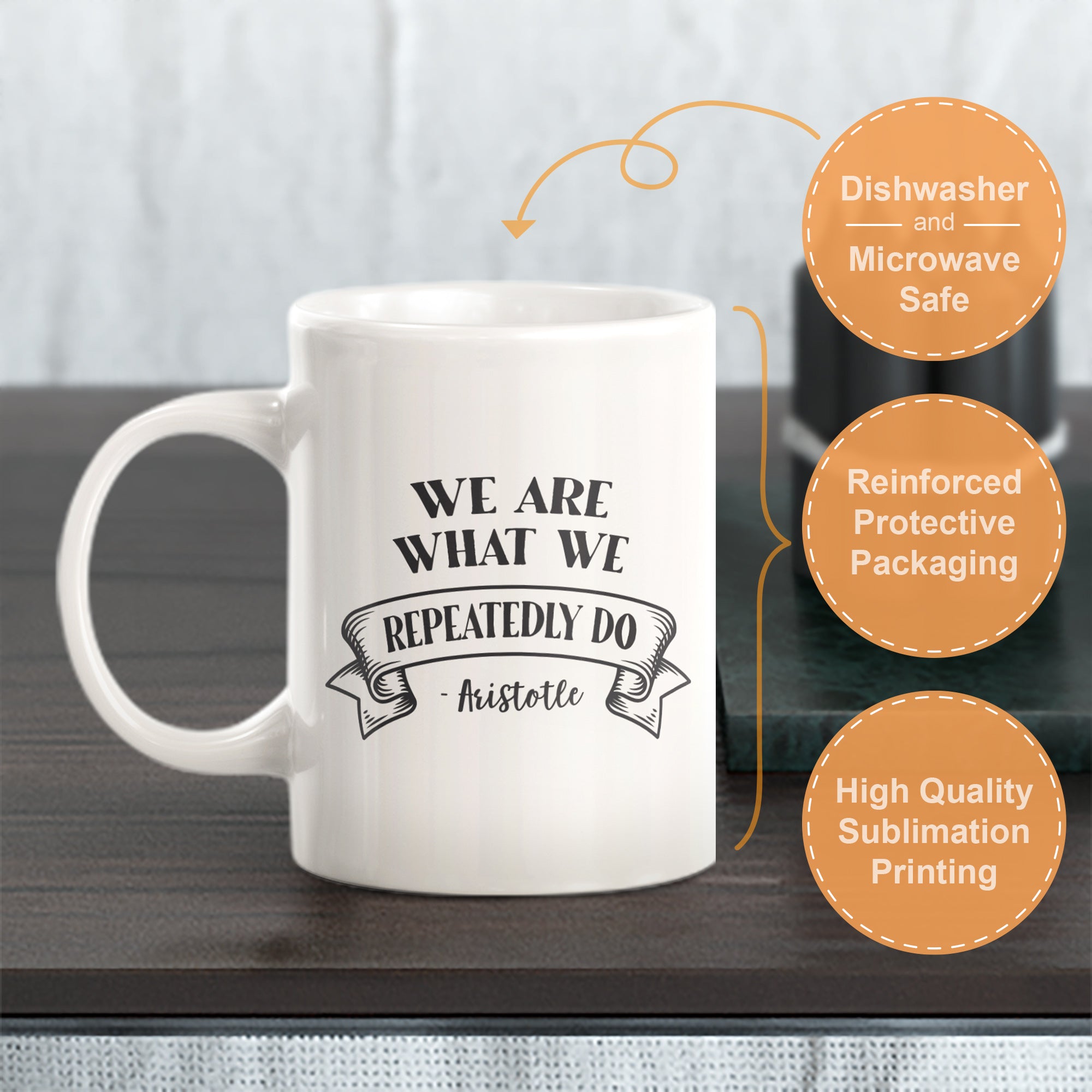 We Are What We Repeatedly Do - Aristotle Coffee Mug