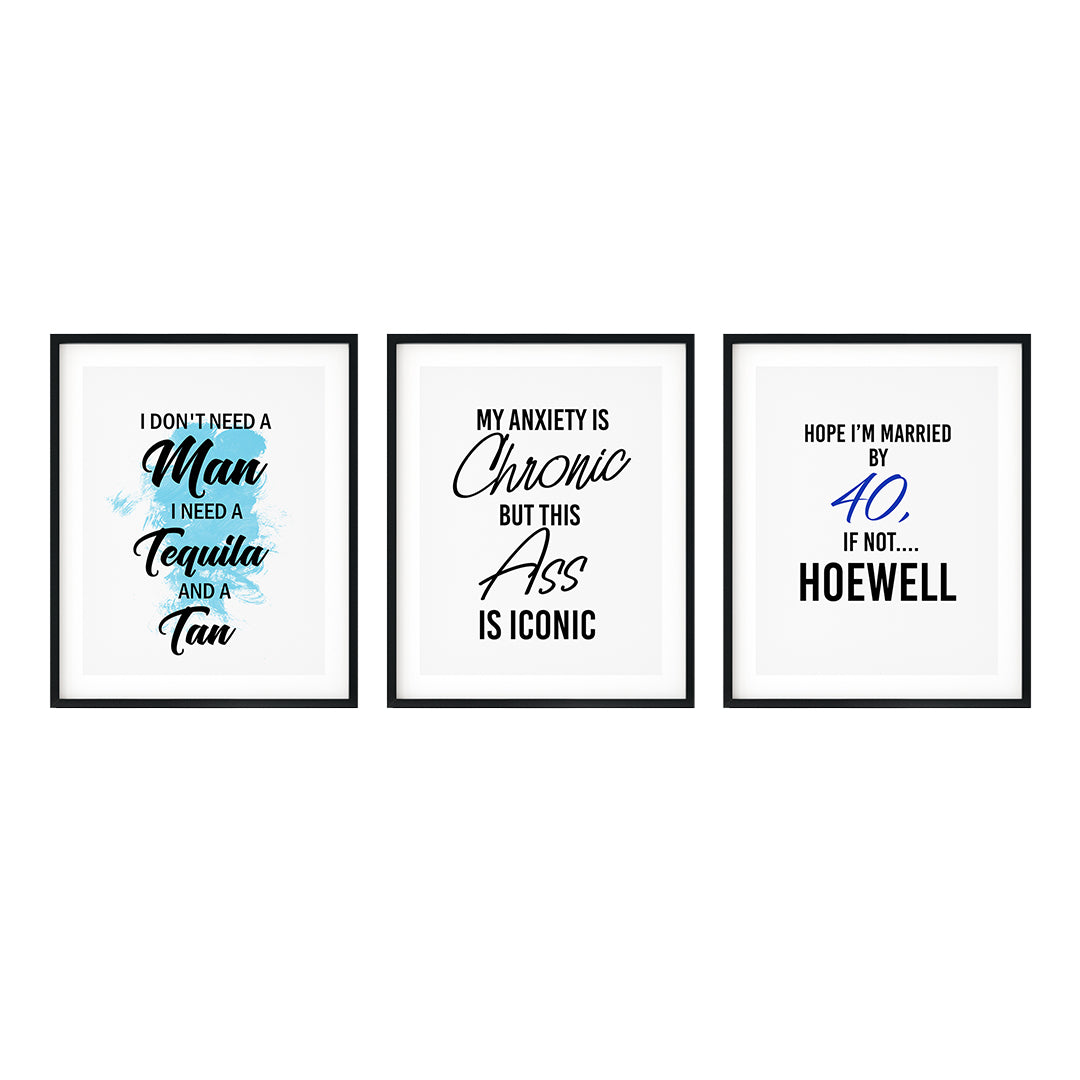 Rude Novelty Wall Art UNFRAMED Print (3 Pack)