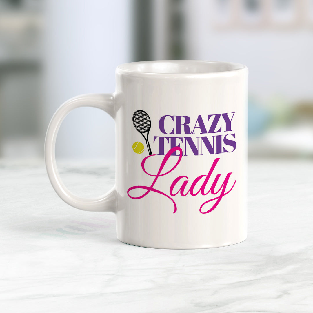 Crazy Tennis Lady, Novelty Coffee Mug Drinkware Gift