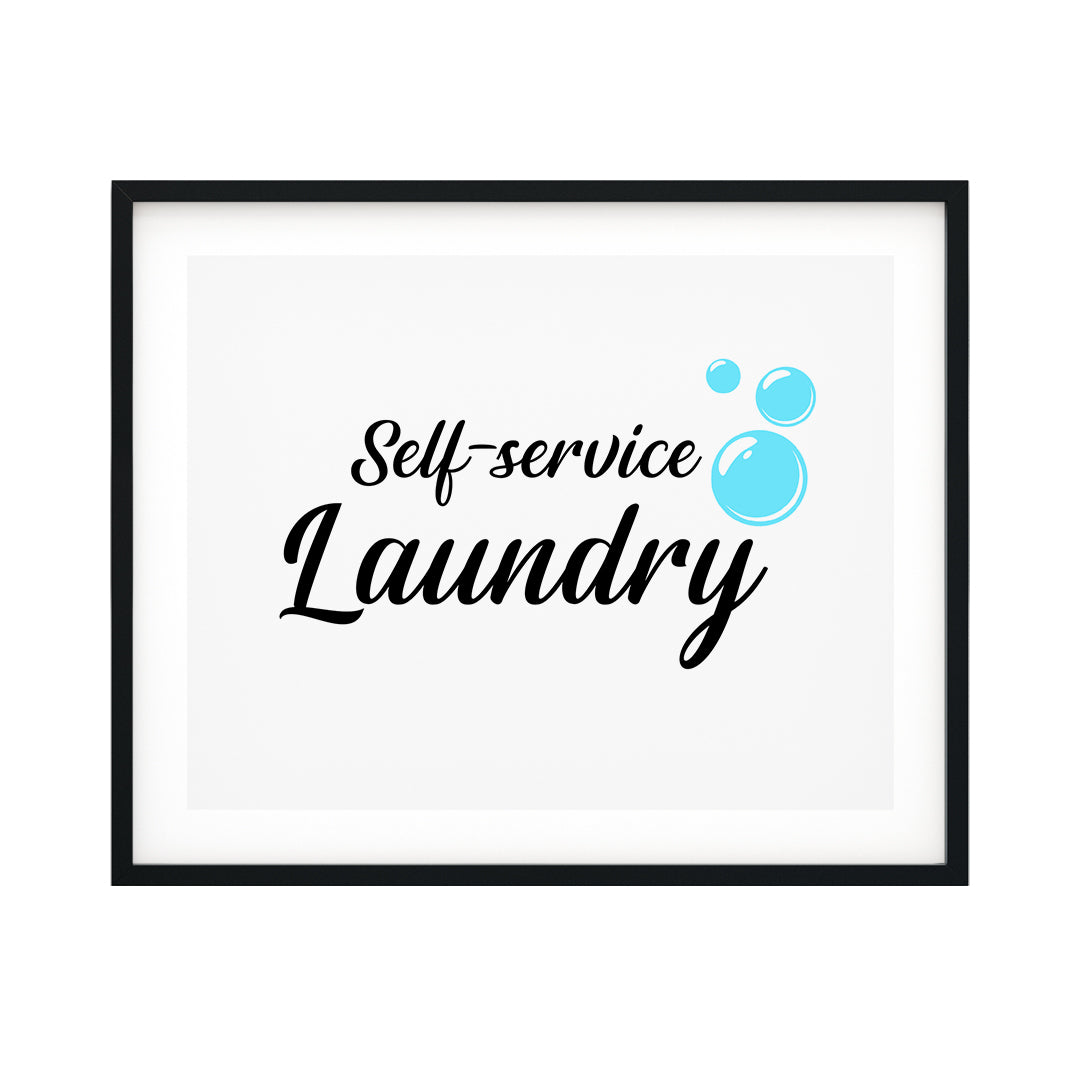 Self-Service Laundry UNFRAMED Print Home Decor Wall Art