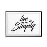 Live Simply UNFRAMED Print Cute Typography Wall Art