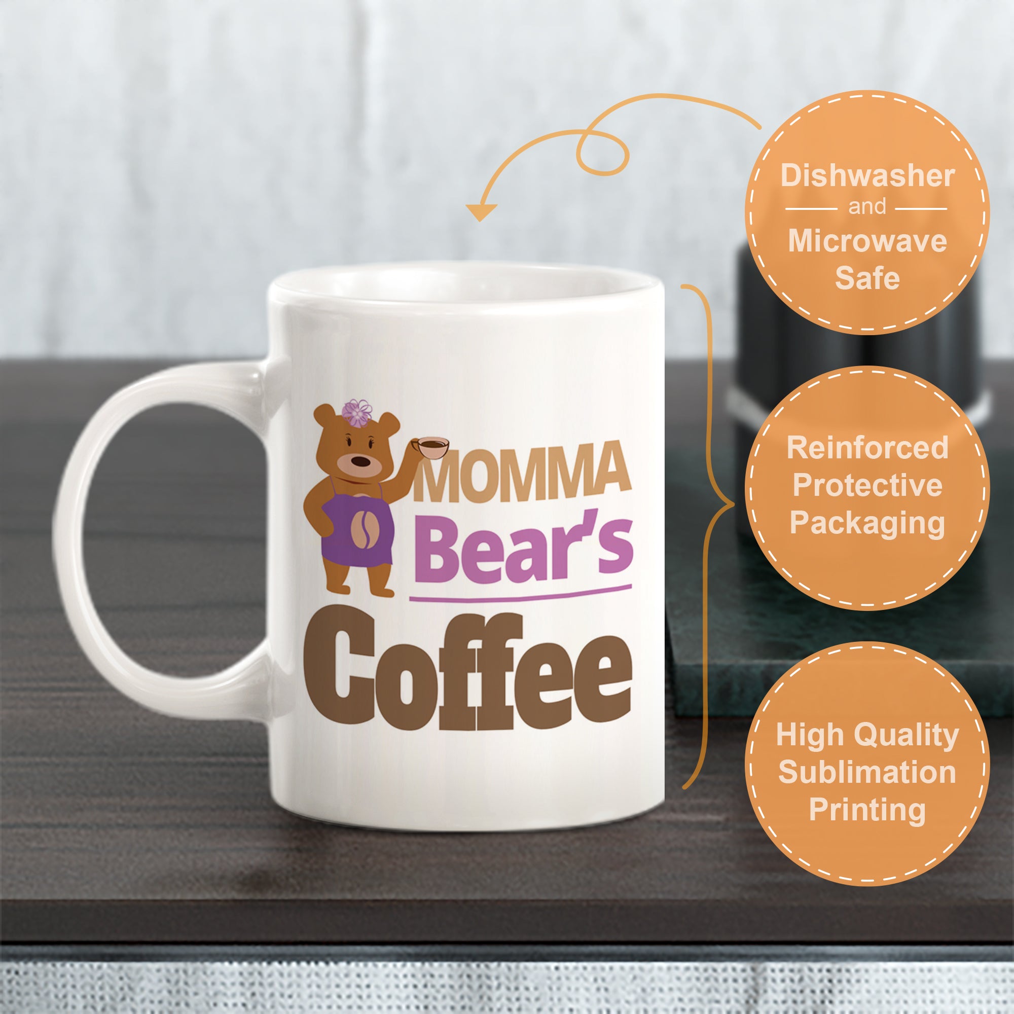 Momma Bear's Coffee, Novelty Coffee Mug Drinkware Gift