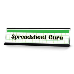 Spreadsheet Guru Designer Series Desk Sign, Novelty Nameplate (2 x 8")