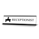 Receptionist, Black Frame, Desk Sign (2x8”)