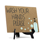 Signs ByLITA Wash Your Hands Please, Hygiene Sign, 6" x 8"