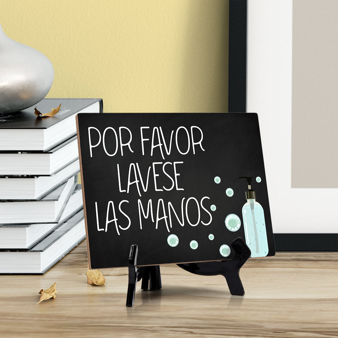 Signs ByLITA Por Favor Lavese Las Manos, Hygiene Sign, 6" x 8"