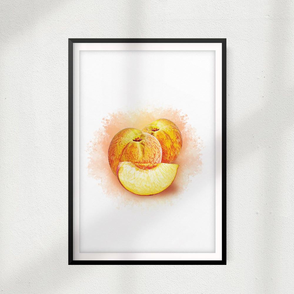 Watercolor Peaches UNFRAMED Print Fruit Wall Art