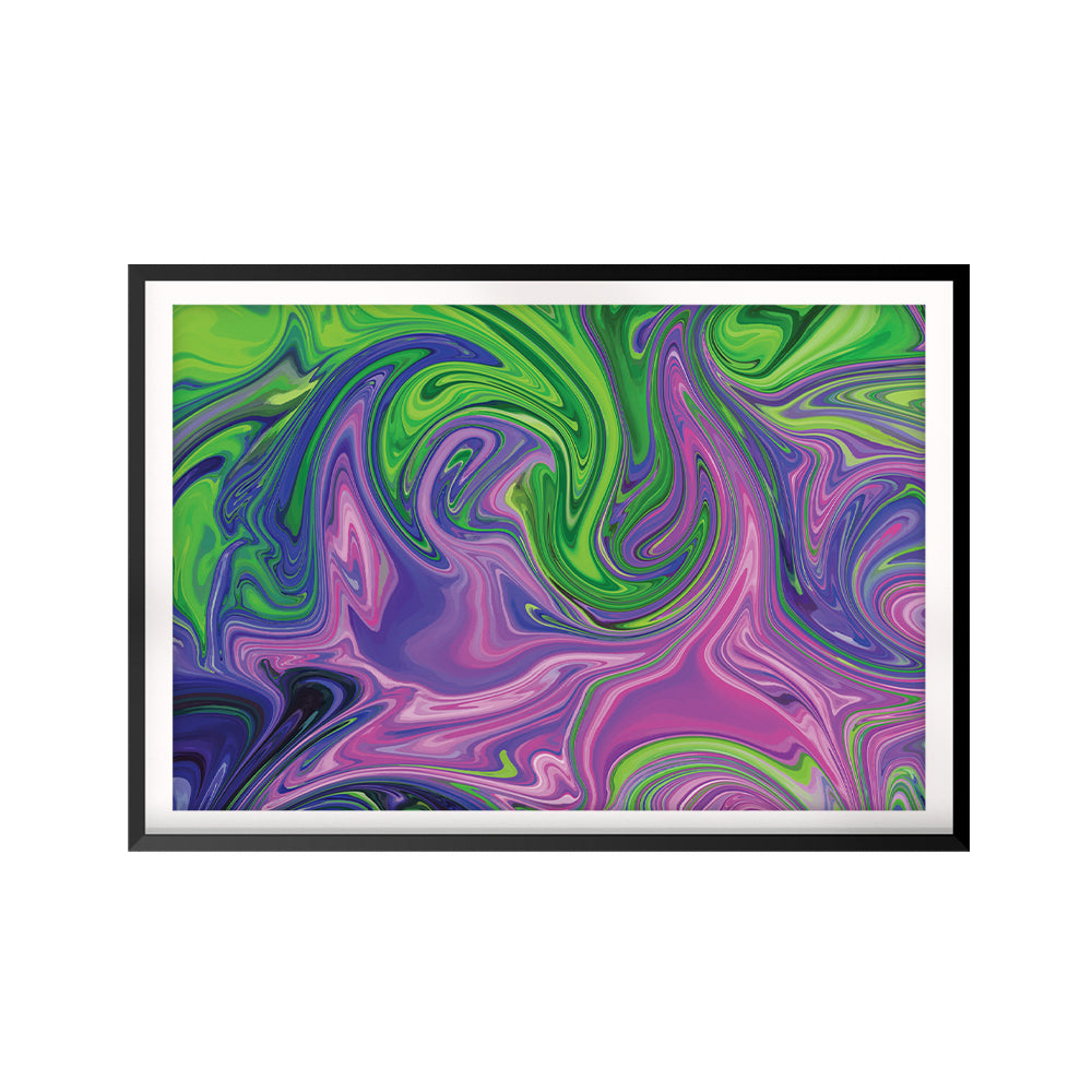 Abstract Neon Waves UNFRAMED Print Abstract Wall Art