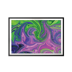 Abstract Neon Waves UNFRAMED Print Abstract Wall Art