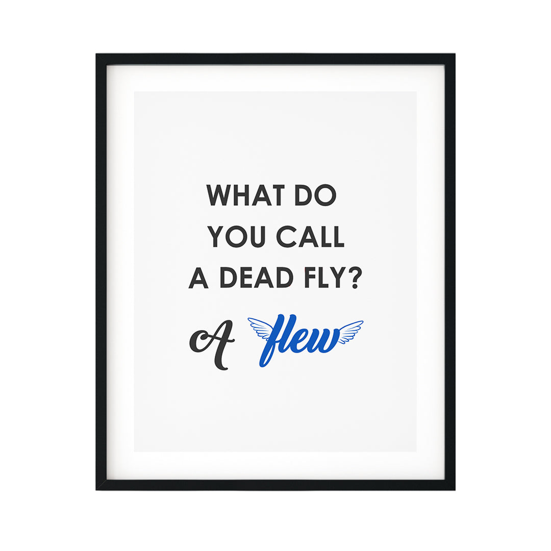 What Do You Call A Dead Fly? A Flew UNFRAMED Print Novelty Decor Wall Art