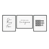 Motivational Mantras Improve Your Day Wall Art UNFRAMED Print (3 Pack)