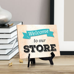Signs ByLita Welcome to our Store, Table Sign With Acrylic Stand (8 x 6")