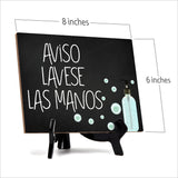 Signs ByLITA Aviso Lavese Las Manos, Hygiene Sign, 6" x 8"