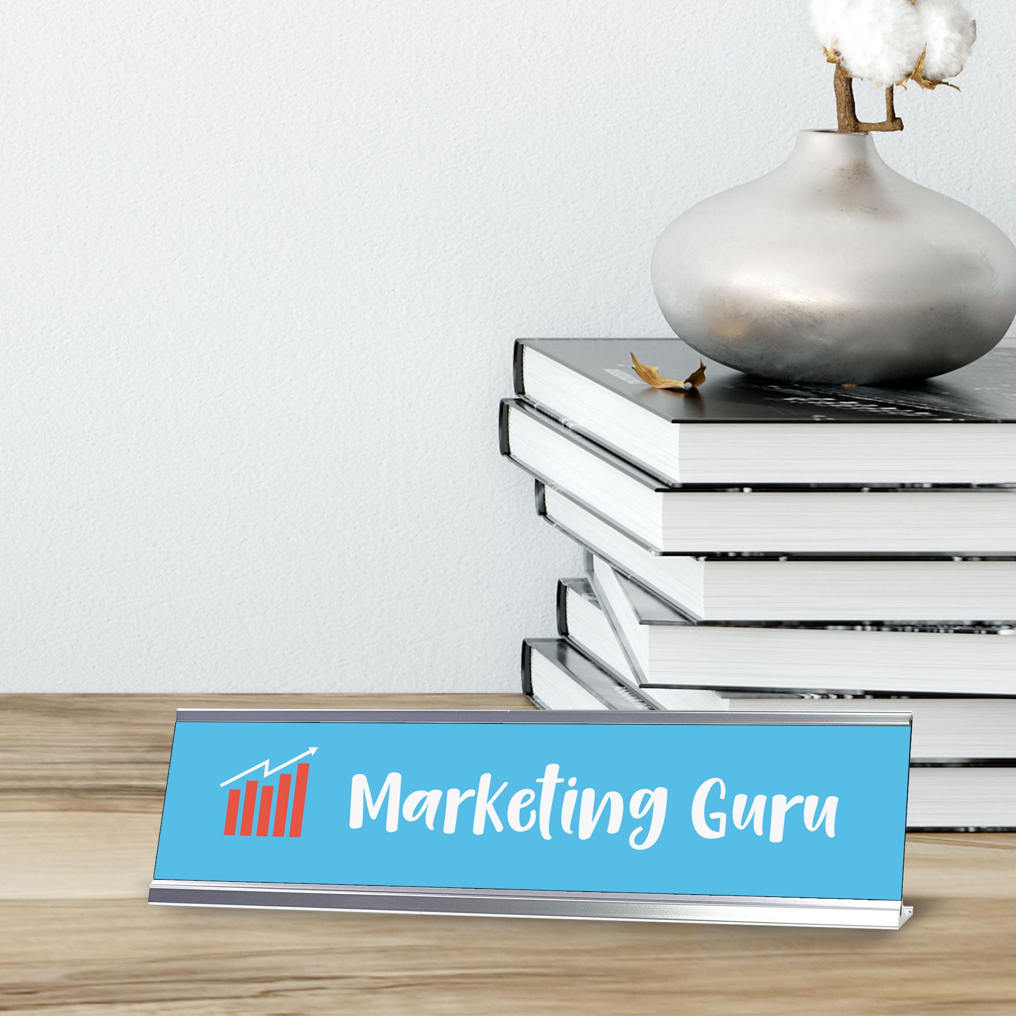 Marketing Guru, Silver Frame, Desk Sign (2x8¨)