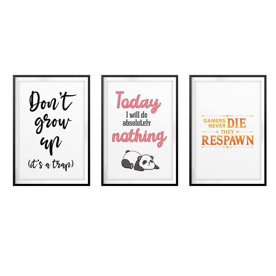 Teenager Home Wall Art UNFRAMED Print (3 Pack)