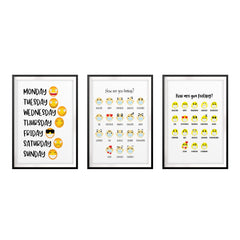 How Are You Feeling Emoji Wall Art UNFRAMED Print (3 Pack)