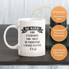 Be Kind For Everyone You Meet Is Fighting A Hard Battle - Plato Coffee Mug