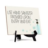Signs ByLITA Use Hand Sanitizer Provided Upon Entry & Exit, Hygiene Sign, 6" x 8"