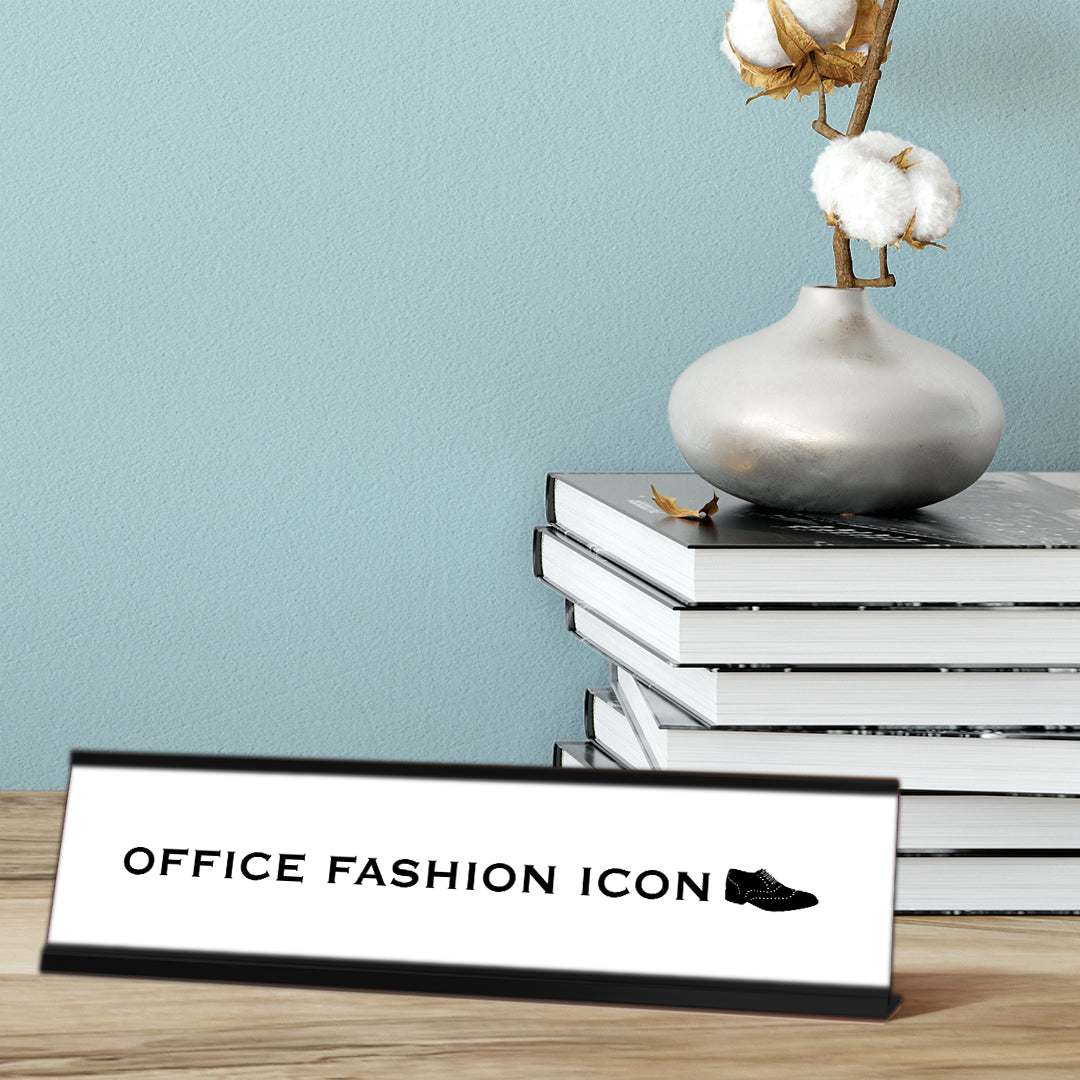 Office Fashion Icon, Black Frame, Desk Design (2x8)